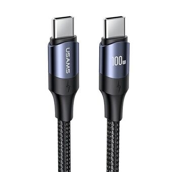 USAMS Kabel U71 USB-C til USB-C 2m 100W PD hurtig opladning sort/svart SJ525USB01 (US-SJ525)