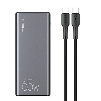 USAMS Powerbank PB59 30000mAh 65W 2xQC3.0+PD Hurtig Opladning sort/black CMXLOGTC01 (US-CD165) + kabel USB-C-USB-C