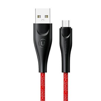 USAMS U41 microUSB kabel 2m 2A rød / rød SJ396USB02 (US-SJ396) Hurtig opladning