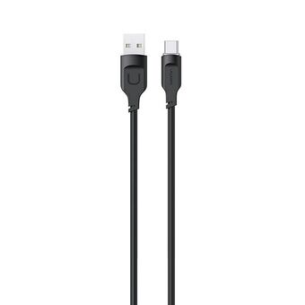 USAMS Kabel USB-C PD 6A 1,2m Hurtig Opladning Lithe Series sort/black SJ568USB01 (US-SJ568)