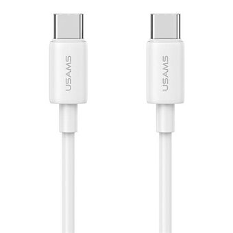 USAMS-kabel USB-C til USB-C 60W 1m Hurtigopladning YD-serien hvid/ hvid SJ711USB02 (US-SJ711)