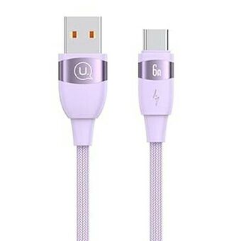 USAMS-kabel U85 USB til USB-C 6A 2m hurtigopladning fiolet/purple SJ631USB02 (US-SJ631)