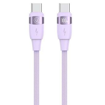 USAMS-kabel U85 USB-C til USB-C 100W 1,2m PD-hurtigopladning fiolett/purpur SJ632USB03 (US-SJ632)