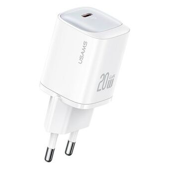 USAMS Ład. siec. CC248 20W GaN USB-C Hurtig Opladning HC Serier hvid/white CC248TC02