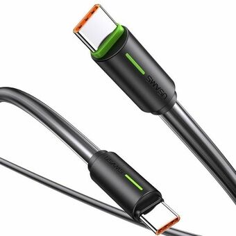 USAMS Kabel USB-C/USB-C 1m SJ734 sort/black YU Series SJ734USB01 (US-SJ734)