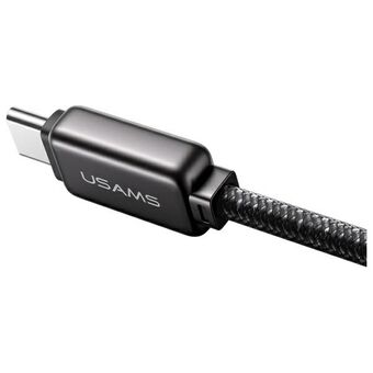 USAMS Kabel USB-C til USB-C 100W 1.2m      Zinklegering Hurtigopladende Datakabel Meteor Serie SJ744USB02 (US-SJ744)