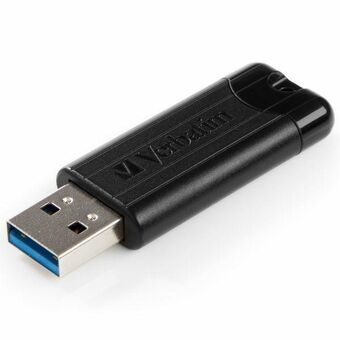 Verbatim Pendrive 64GB USB-A 3.2 PinStripe sort/black 49318