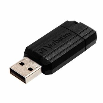 Verbatim Pendrive 16GB USB-A 2.0 PinStripe sort/black 49063