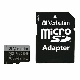 Verbatim microSD-kort 256GB + adapter Pro U3 sort/black 47045