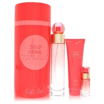 Perry Ellis 360 Coral by Perry Ellis - Gift Set -- 3.4 oz Eau de Parfum Spray + .25 oz Mini EDP Spray + 3 oz Shower Gel - til kvinder