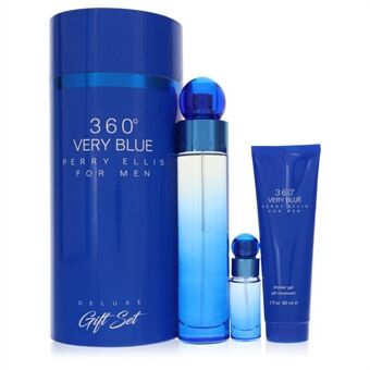 Perry Ellis 360 Very Blue by Perry Ellis - Gift Set -- 3.4 oz Eau De Toilette Spray + .25 oz Mini EDT Spray + 3 oz Shower Gel - til mænd