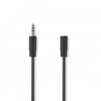 Stereo Audio kabel | 3.5 mm Hanstik | 3.5 mm Hunstik | Nikkelplateret | 1.00 m | Runde | Sort | Box