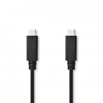 USB-kabel | USB 3.2 Gen 2 | USB-C™ Han | USB-C™ Han | 10 Gbps | Nikkelplateret | 1.00 m | Runde | PVC | Sort | Mærke