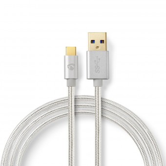 USB-kabel | USB 3.2 Gen 1 | USB-A han | USB-C™ Han | 5 Gbps | Guldplateret | 1.00 m | Runde | Flettet / Nylon | Aluminium | Cover Window Box