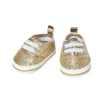 Dukkesneakers Glitter Guld, 38-45 cm