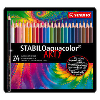 STABILO Aquacolor - Akvarel Farveblyant - Metalæske 24 Stk.