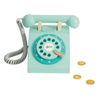 Classic World Houten Retro Telefon Turquoise