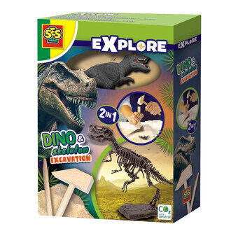 SES Explore Dino- og Skeletudgravning 2in1 - T-Rex