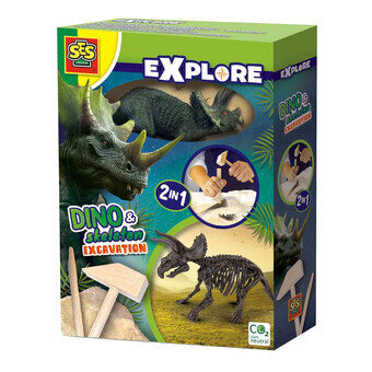 SES Explore Dino en Skelet Opgravning 2i1 - Triceratops