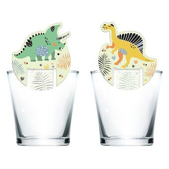 Glas dekoration dino roars, 6 stk.