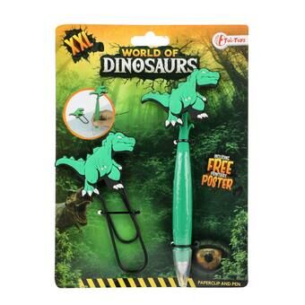 Dinosaurus Mega Papirclips med Pen