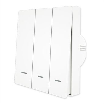 ZigBee Wireless Button Timer Funktion Smart Wall Switch Panel Tuya APP Fjernbetjening Stemmekontrol - 3 Gang / Hvid