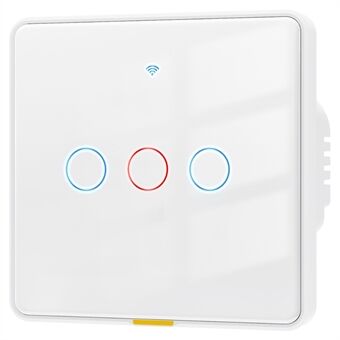 MG-KG110 3 Gang WiFi+433 Dual Mode Touch Smart Switch Tuya APP Stemme Control Væglyskontakt, EU-stik  /  Hvid