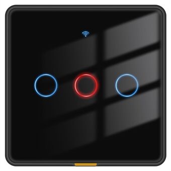 MG-KG110 3 Gang WiFi+433 Dual Mode Touch Smart Switch Tuya APP Stemmekontrol Væglampekontakt, EU Stik / Sort