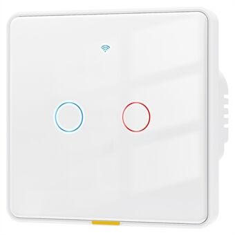 MG-KG110 2 Gang WiFi+433 Dual Mode Touch Smart Switch Tuya APP Stemmestyring Væglyskontakt, EU-stik  /  Hvid