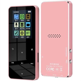 S308 32GB TF-kort Touch Screen MP3 Lydoptager Musik Video MP4 Afspiller med Ordbog + Bluetooth Funktion