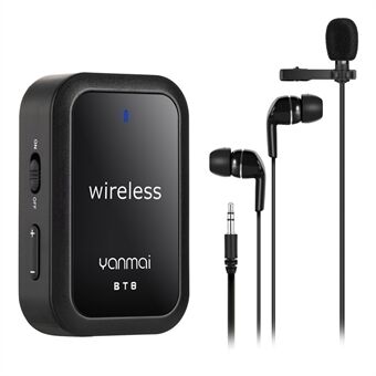 YANMAI BT8 Wireless Noise Reduction Microphone Bluetooth Lavalier Lapel Mic with Headphone