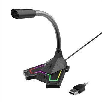 M4 USB Kondensator Computer Mikrofoner RGB Lys Gaming Kondensator Desktop Mikrofoner til Broadcasting Online