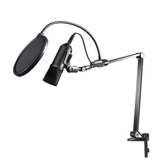 UPERGO AP-4M Justerbar Mikrofonophængsarmstativ med Mikrofonholder Popfilter