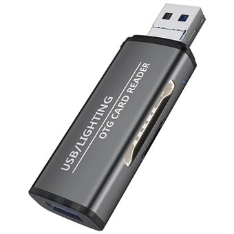 ADS-118 USB / 8-Pin 2-i-1 SD TF Hukommelseskort U-Disk Læser Data Overførsel OTG Adapter