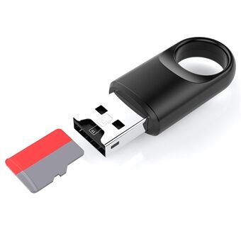 USB 2.0 TF-kortlæser Mini-størrelse Hukommelseskortlæser Adapter til computer, tablet, dashcam