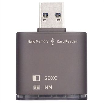 U3-061 USB 3.0 til NM Nano Memory Card SD Card-læser og skriver til Mate-serietelefoner / kameraer / laptops.