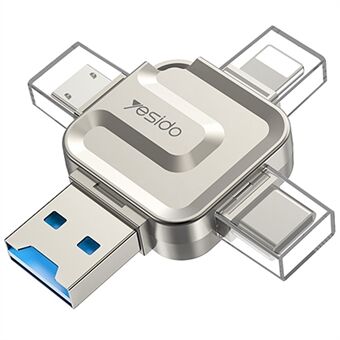 YESIDO GS23 USB 3.0 High Speed Kortlæser 4 i 1 TF Kortlæser Bærbar Hukommelseskort Adapter