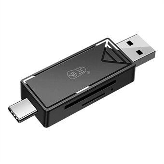 KAWAU C351 USB 3.0 Højhastigheds Type C + USB SD / TF Kortlæser Bærbar OTG Adapter