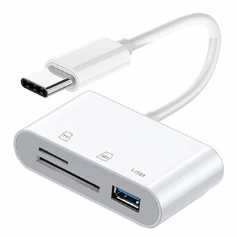 UC-155-SD003 USB 2,0 USB-C til TF + Mini-SD kortlæser USB Female Adapter til laptop, tablet og telefon