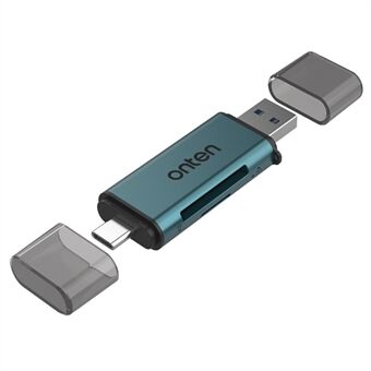 ONTEN CR532 2-i-1 USB-A / USB-C til SD2.0 / TF2.0 Kortlæser i aluminiumslegering med dobbelt stik