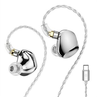 TRN VX Pro+ Type-C Aftagelig Kablet In-Ear Øretelefon 9-Unit HiFi Musik Headset med Mikrofon