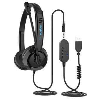 DANYIN BH109 3.5mm/USB kablet business-headset telefon-hovedtelefon med mikrofon