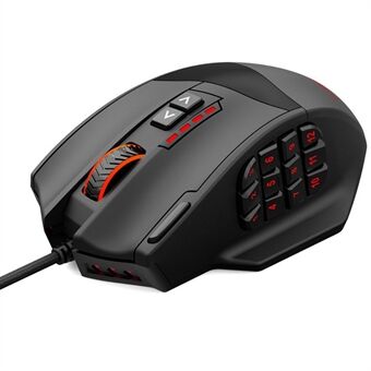 E-YOOSO X39 USB Kablet Computer Mus Ergonomisk Gaming Mus med 12 Sideknapper