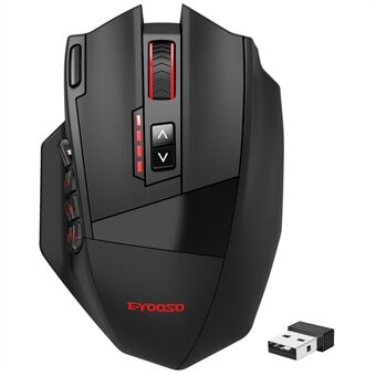 E-YOOSO X33 2.4G Trådløs + USB-C Kablet Computer Gaming Mus med 12 Side Knapper