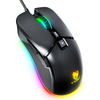 T-WOLF G590 Trådbunden RGB Gaming Mus 800-7200DPI Problemfri E-Sports Mus