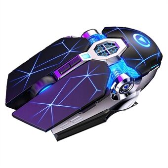 YINDIAO A7 1600 DPI 7 Keys Silent Gaming Mouse 7-color Light 2.4G trådløs mus.