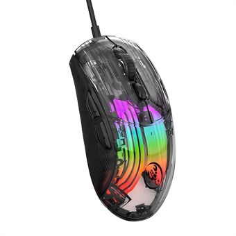 HXSJ X400B Trådbundet Gaming Mus 6 Justerbare DPI RGB Belysning Gennemsigtig Macro Programmerbar Mus