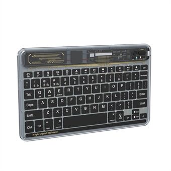 BENWIS OT-CKB-WH Crystal Keyboard ultratyndt 78-tastatur Bluetooth-tastatur med baggrundsbelysning.