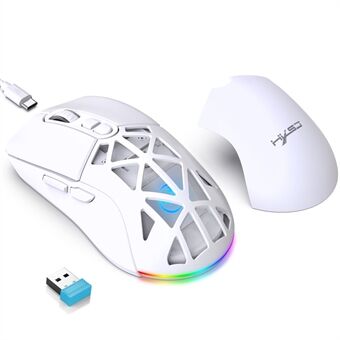 HXSJ T26 Trådløs Mus Bluetooth5.1 + 2.4Ghz Dual Modes 4800 DPI RGB Bagbelyst Mus