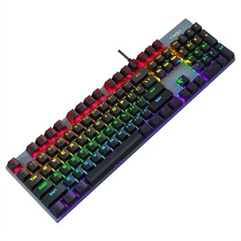 T-WOLF T17 USB Kablet Tastatur 104-Taster Farvet Baggrundsbelyst Computer Gaming Mekanisk Tastatur